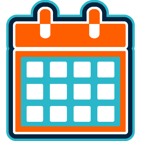 A ShingleTherapy Colored Calendar Icon Representing Shingle Serum's Ability to Add Life Back to Your Roof.