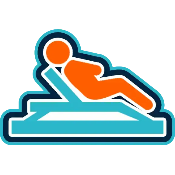 A ShingleTherapy Colored Icon of a Person Relaxing Representing ShingleTherapy's Stress-Free Service Delivery.